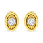 Pendientes de aro de diamante en plata esterlina chapada en oro amarillo de 10K