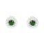 Boucles d'oreilles en argent sterling .925 avec diamants verts Miracle-Set