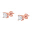 Boucles d'oreilles en diamant solitaire en or rose 14K plaqué deux tons