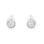 Pendientes de Stud de Diamante con Montura Bezel de Oro Blanco de 10K