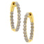 Pendientes de aro de diamantes de plata esterlina chapada en oro amarillo de 10K