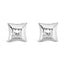 Boucles d'oreilles en diamant taille princesse en or blanc 10K avec sertissage invisible