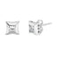 Boucles d'oreilles en diamant taille princesse en or blanc 10K avec sertissage invisible