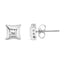 Boucles d'oreilles en diamant taille princesse en or blanc 10K avec sertissage invisible