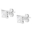 Boucles d'oreilles en diamant taille princesse en or blanc 10K avec sertissage invisible