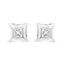Boucles d'oreilles en diamant taille princesse en or blanc 10K