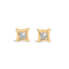 10K White Gold Invisible Set Princess-Cut Diamond Stud Earrings