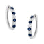 Pendientes de aro de oro blanco de 10 quilates con diamantes y zafiros azules