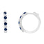 Pendientes de aro de oro blanco de 10 quilates con diamantes y zafiros azules
