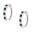 Pendientes de aro de oro blanco de 10 quilates con diamantes y zafiros azules