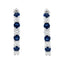 Pendientes de aro de oro blanco de 10 quilates con diamantes y zafiros azules