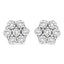 Pendientes de diamantes florales de oro blanco de 14 quilates