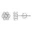Pendientes de diamantes florales de oro blanco de 14 quilates