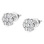 Pendientes de diamantes florales de oro blanco de 14 quilates