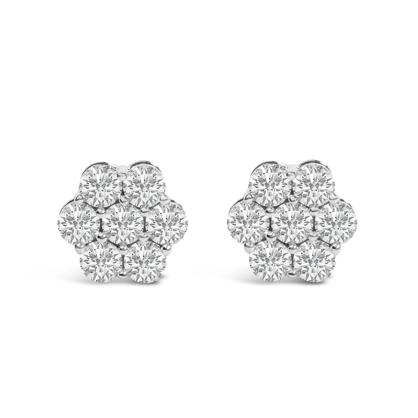 Boucles d'oreilles en diamant composite en or blanc 14KT