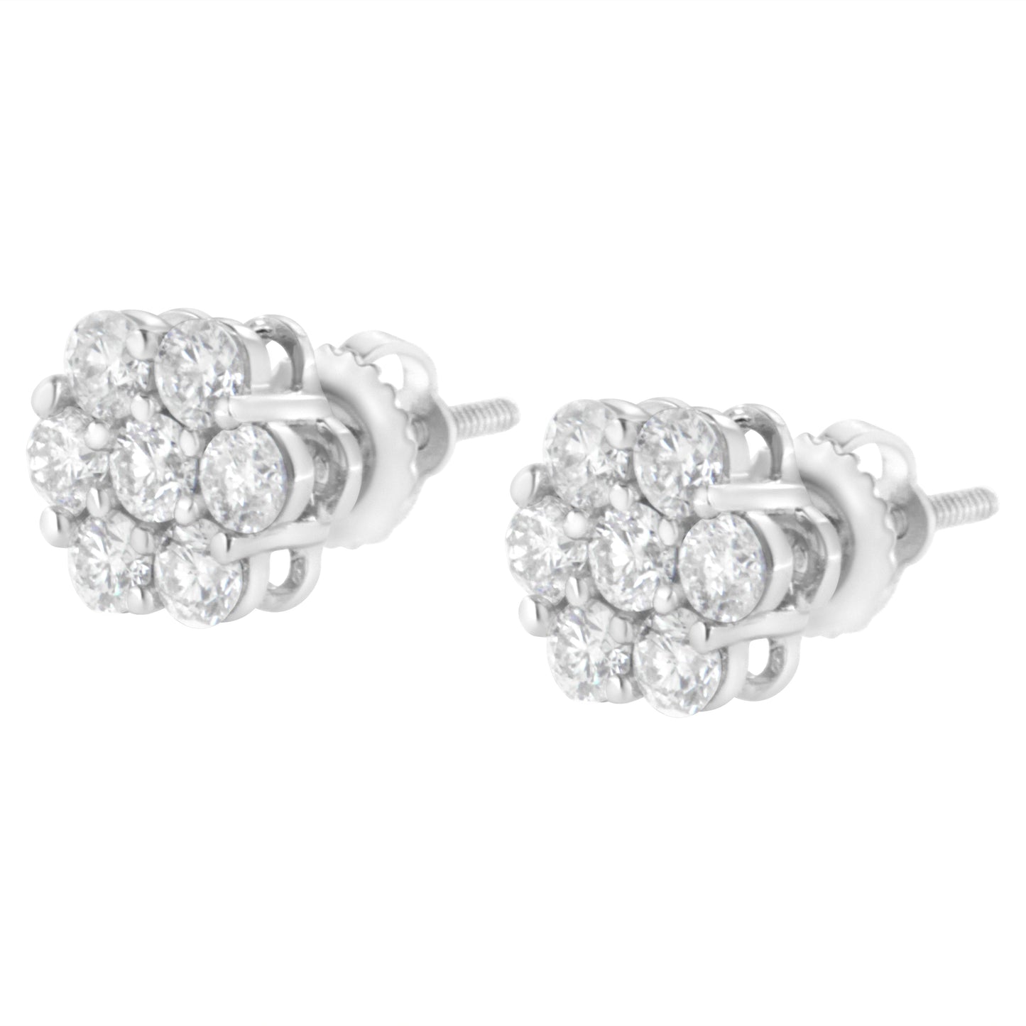 Boucles d'oreilles en diamant composite en or blanc 14KT