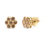 Pendientes de Stud Florales de Diamante de 1.0 Cttw en Oro Amarillo de 14K