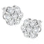 Pendientes de Stud de Diamante Floral de Plata Esterlina - 2 cttw
