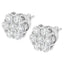 Pendientes de Stud de Diamante Floral de Plata Esterlina - 2 cttw