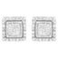 Boucles d'oreilles en diamant taille princesse en or blanc 10K avec sertissage invisible
