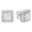 Boucles d'oreilles en diamant taille princesse en or blanc 10K avec sertissage invisible