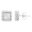Boucles d'oreilles en diamant taille princesse en or blanc 10K avec sertissage invisible