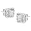 Boucles d'oreilles en diamant taille princesse en or blanc 10K avec sertissage invisible