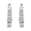Boucles d'oreilles créoles en argent sterling .925 avec diamants cultivés en laboratoire en forme de