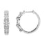 Boucles d'oreilles créoles en argent sterling .925 avec diamants cultivés en laboratoire en forme de