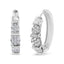 Boucles d'oreilles créoles en argent sterling .925 avec diamants cultivés en laboratoire en forme de