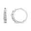Boucles d'oreilles créoles en argent sterling .925 avec diamants cultivés en laboratoire en forme de