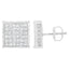 Boucles d'oreilles en diamant taille princesse de 2 carats en or blanc 10K