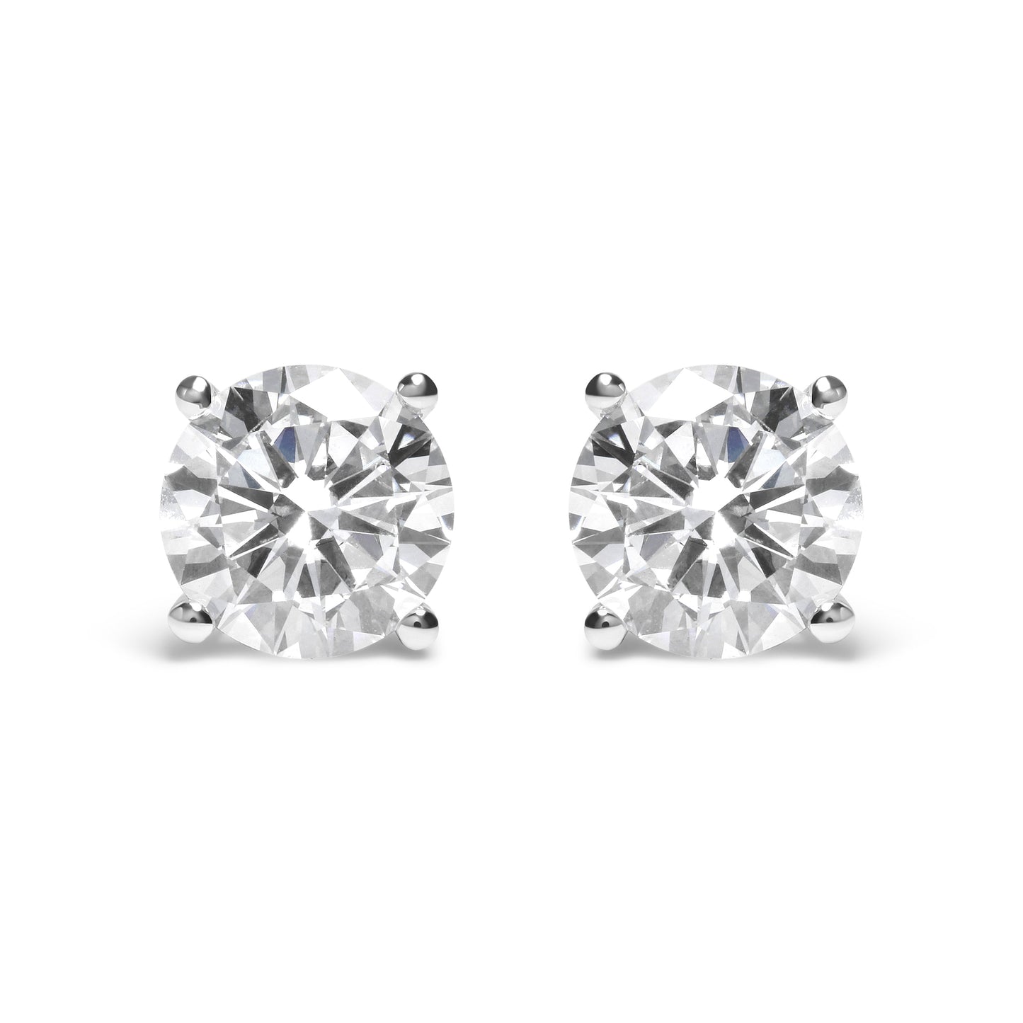 Boucles d'oreilles en diamant lab-grown en or blanc 14K certifiées IGI
