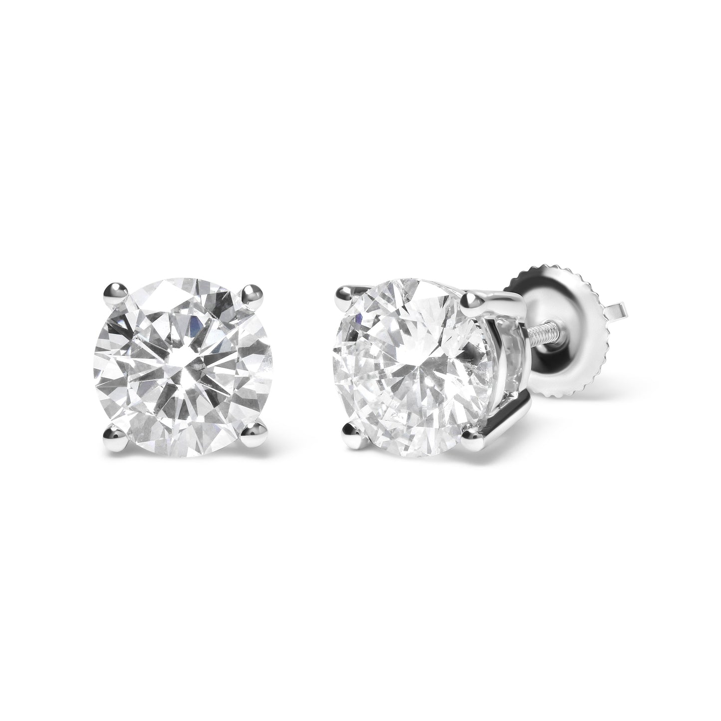 Boucles d'oreilles en diamant lab-grown en or blanc 14K certifiées IGI