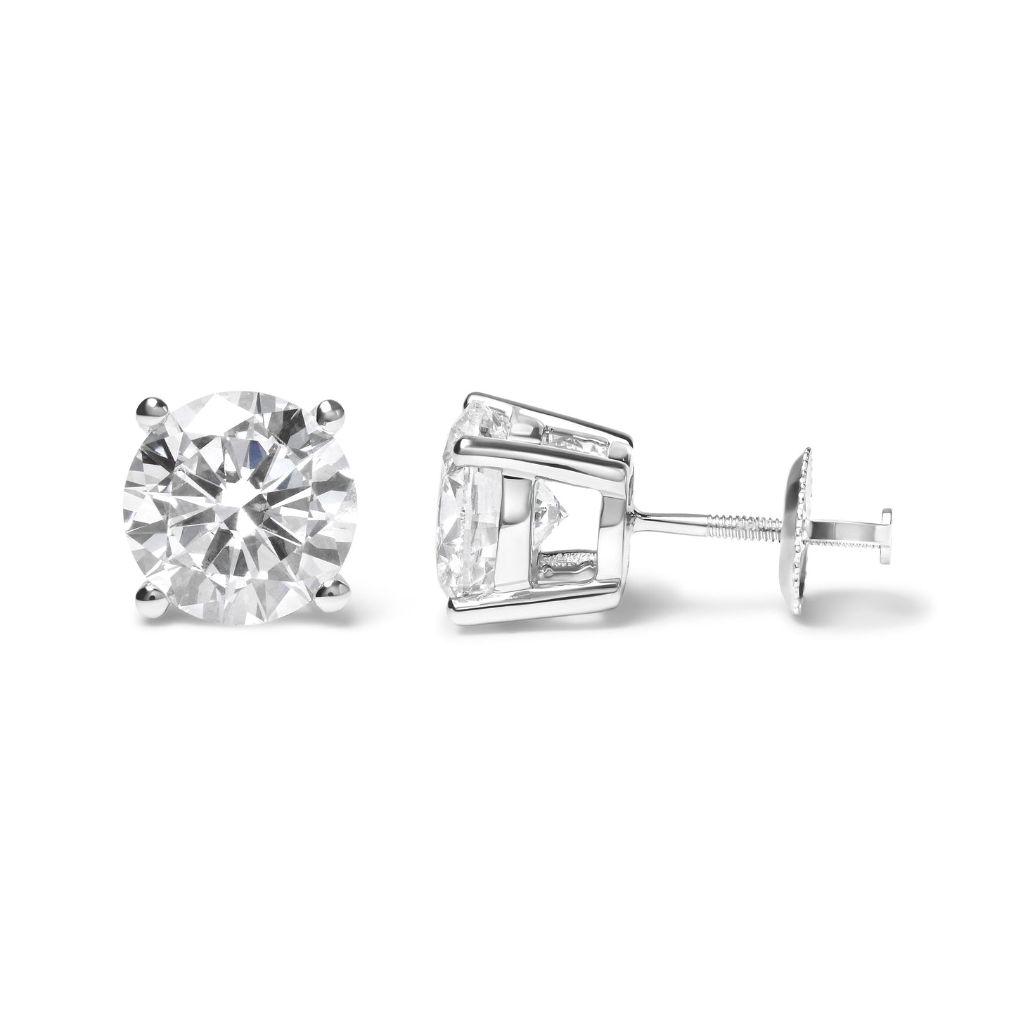 Boucles d'oreilles en diamant lab-grown en or blanc 14K certifiées IGI