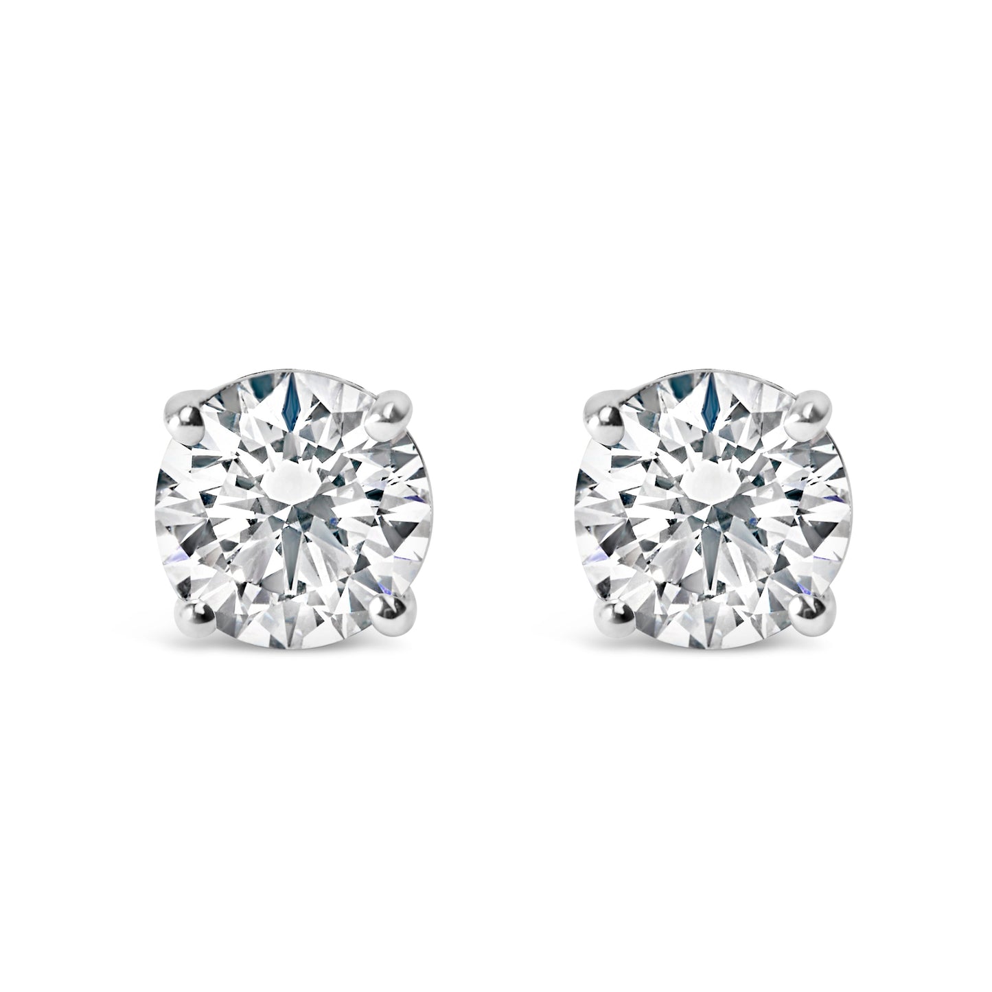 Boucles d'oreilles en diamant solitaire lab grown en or blanc 14K 3.0 Cttw