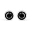 .925 Sterling Silver Black Diamond Bezel-Set Stud Earrings
