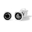 .925 Sterling Silver Black Diamond Bezel-Set Stud Earrings