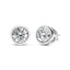 14K White Gold Lab Grown Diamond Bezel Solitaire Stud Earrings