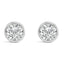 14K White Gold Lab Grown Diamond Bezel Solitaire Stud Earrings