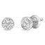 14K White Gold Lab Grown Diamond Bezel Solitaire Stud Earrings