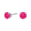 Pendientes de Stud de Diamante Rosa Creado en Laboratorio de Oro Blanco de 10K