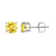 Boucles d'oreilles en diamant jaune lab-grown en or blanc 14K