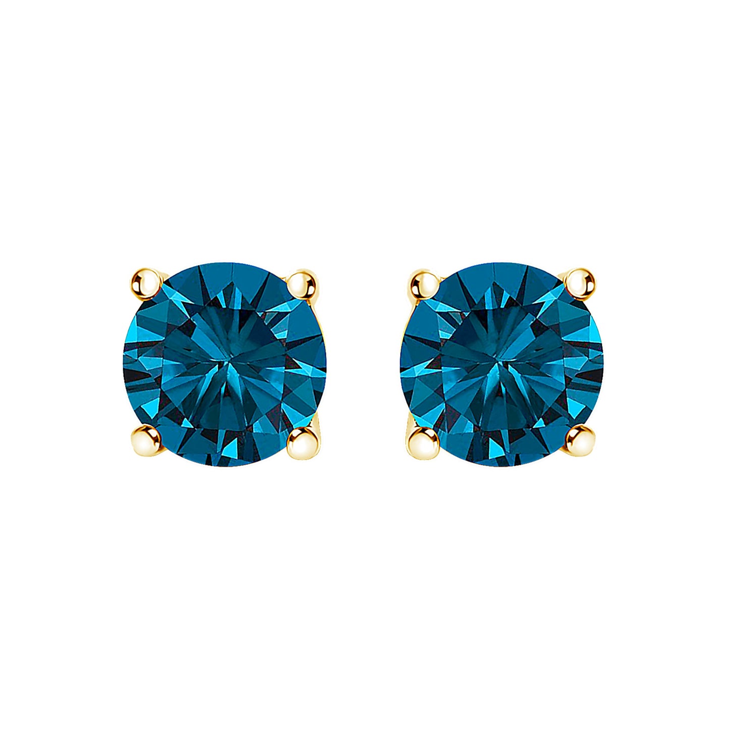 Boucles d'oreilles en diamant bleu cultivé en laboratoire en or blanc 14K