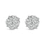 Pendientes de Stud de Diamante en Clúster de Plata Esterlina .925