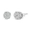 Pendientes de Stud de Diamante en Clúster de Plata Esterlina .925