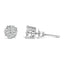 Pendientes de Stud de Diamante en Clúster de Plata Esterlina .925
