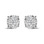 Pendientes de Stud de Diamante en Clúster de Oro Blanco de 14K Creado en Laboratorio
