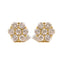 14K Yellow Gold 3.0 Cttw Diamond Floral Cluster Stud Earrings