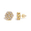 14K Yellow Gold 3.0 Cttw Diamond Floral Cluster Stud Earrings